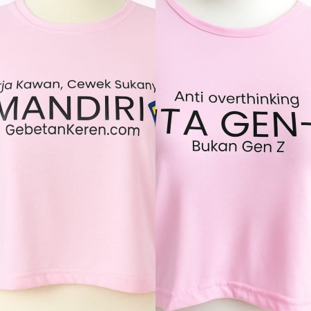 Kaos crop pink