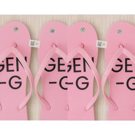 Sendal jepit pink motif gen g