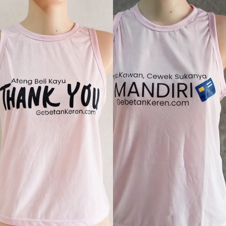 Tanktop type C merah muda