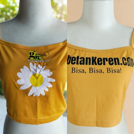 Tanktop crop gebetankeren kuning