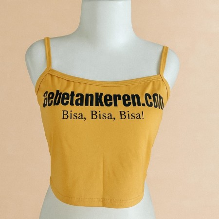 Tanktop crop gebetankeren kuning