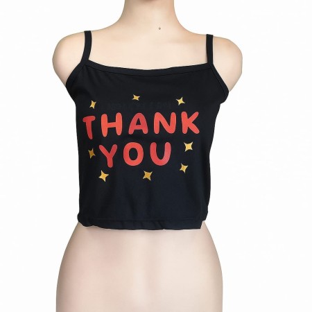 Tanktop crop Ateng bawa kayu thank you