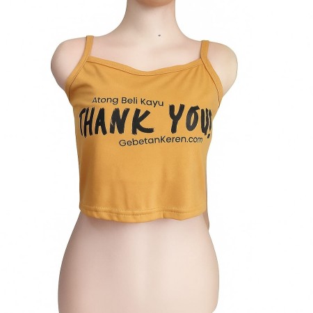 Tanktop crop Ateng bawa kayu thank you
