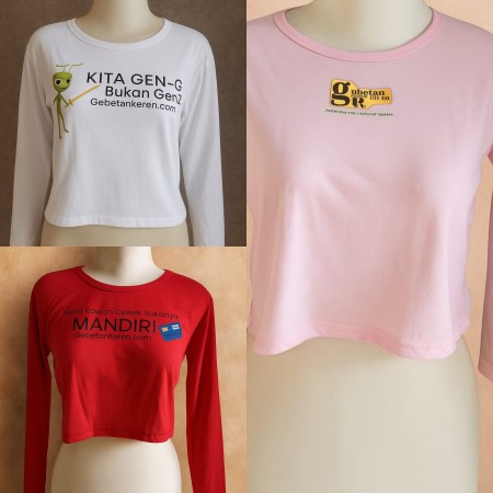 Baju crop lengan panjang