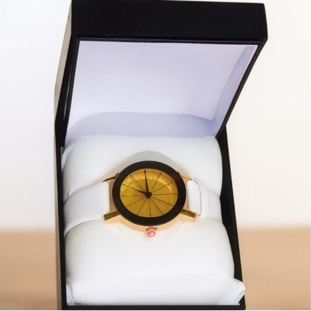 Jam tangan putih rose gold besar