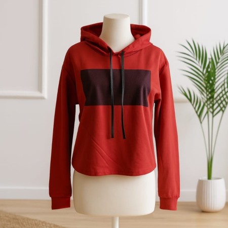 Hoodie crop maroon