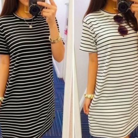 Dress salur hitam