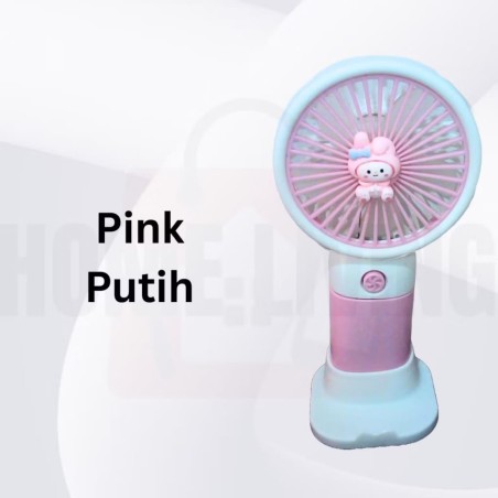Kipas portable pink putih
