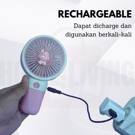 Kipas portable pink putih
