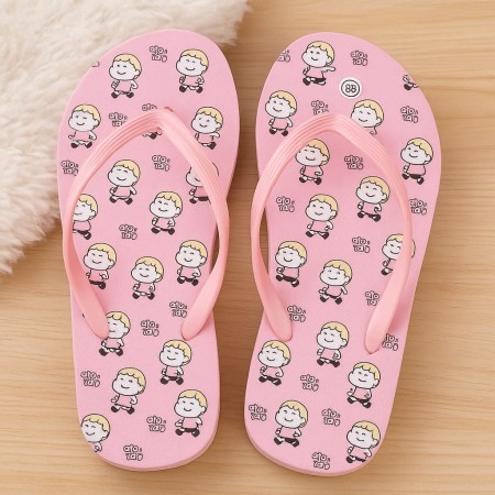Sendal jepit pink motif otw bos
