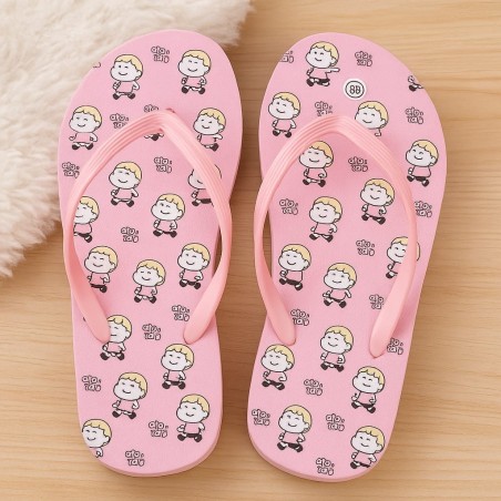 Sendal jepit pink motif otw bos