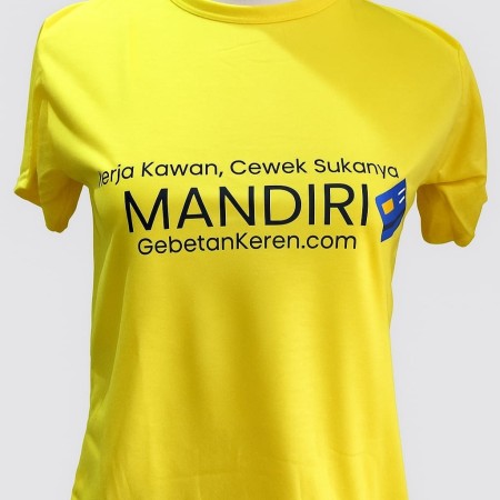 Kaos kerja kawan cewe sukanya mandiri kuning