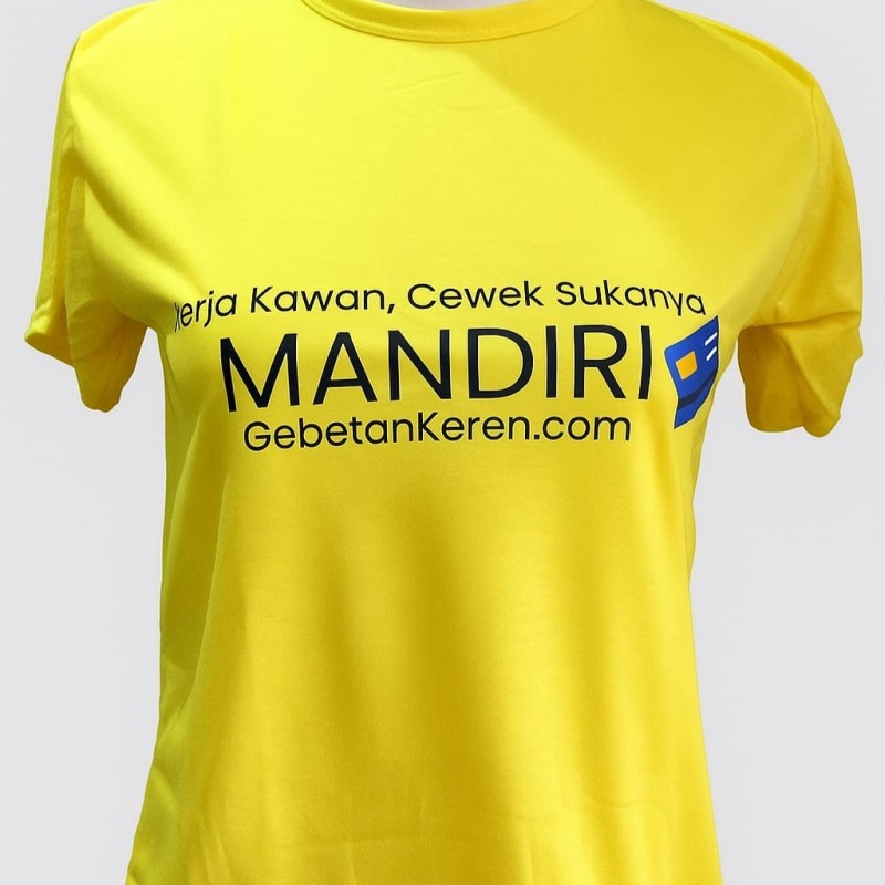 Kaos kerja kawan cewe sukanya mandiri kuning Kaos kerja kawan cewe sukanya mandiri kuning