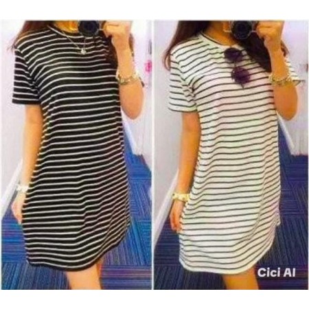 Dress salur hitam