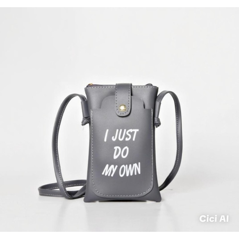 Tas selempang I just do my own abu abu Tas selempang I just do my own abu abu