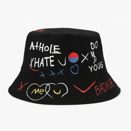 Topi bucket pria wanita kpop bolak balik badas