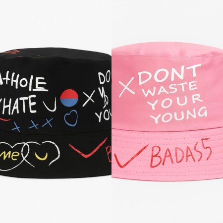 Topi bucket pria wanita kpop bolak balik badas