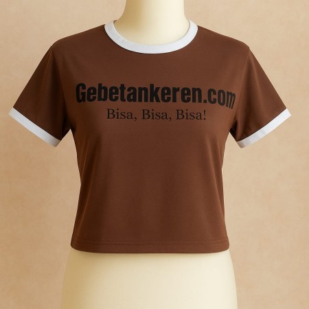 Baju crop coklat gebetankeren
