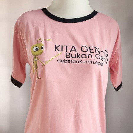 Baju lingkar bulat pink logo semut kita gen G