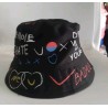 Topi bucket pria wanita kpop bolak balik badas hitam(GKS Legok)