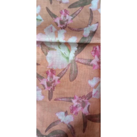 Kerudung segi4 bunga coklat(GKS Legok)