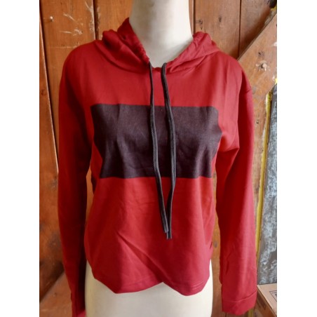 Hoodie crop maroon (pn legok)