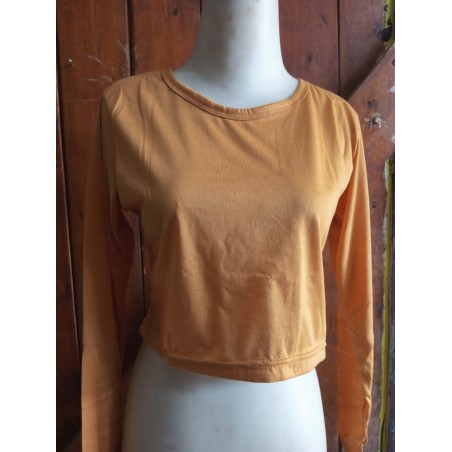 Baju crop tee mustard (GKS Legok)