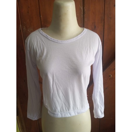 kaos crop lengan panjang putih (GKS Legok)