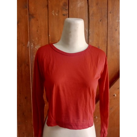 Kaos crop lengan panjang maroon (GKS Legok)