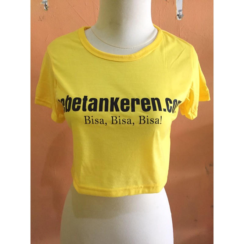 Kaos crop gebetan keren kuning (GKS Legok)