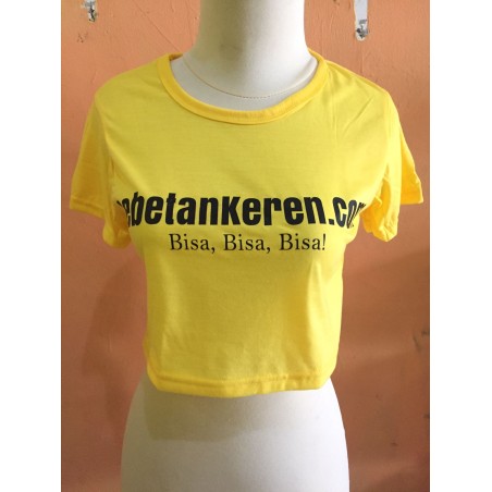 Kaos crop gebetan keren kuning (GKS Legok)