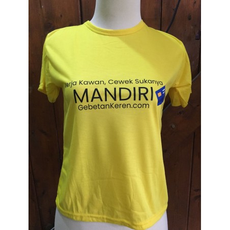Kaos kerja kawan cewe sukanya mandiri kuning (GKS Legok)