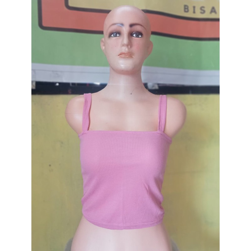 Tanktop Crop rib Pink  (GKS Legok)