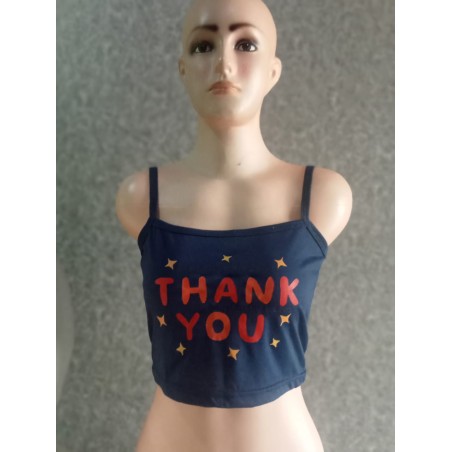 Tanktop crop navy ateng beli kayu, thankyou!(GKS Legok)