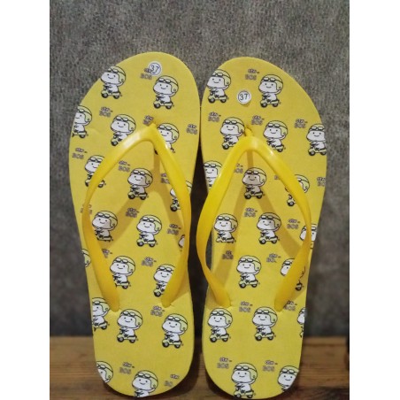 Sendal jepit kuning motif otw bos (GKS Legok)