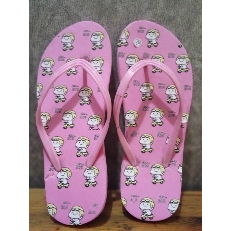 Sendal jepit pink motif otw bos (GKS Legok)