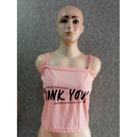 Tanktop crop pink ateng beli kayu, thankyou!(GKS Legok)