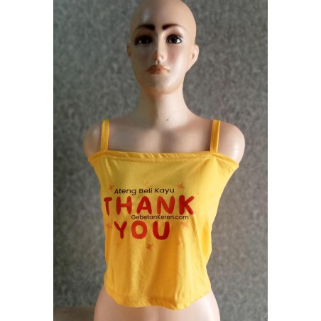 Tanktop crop kuning ateng beli kayu, thankyou!(GKS Legok)