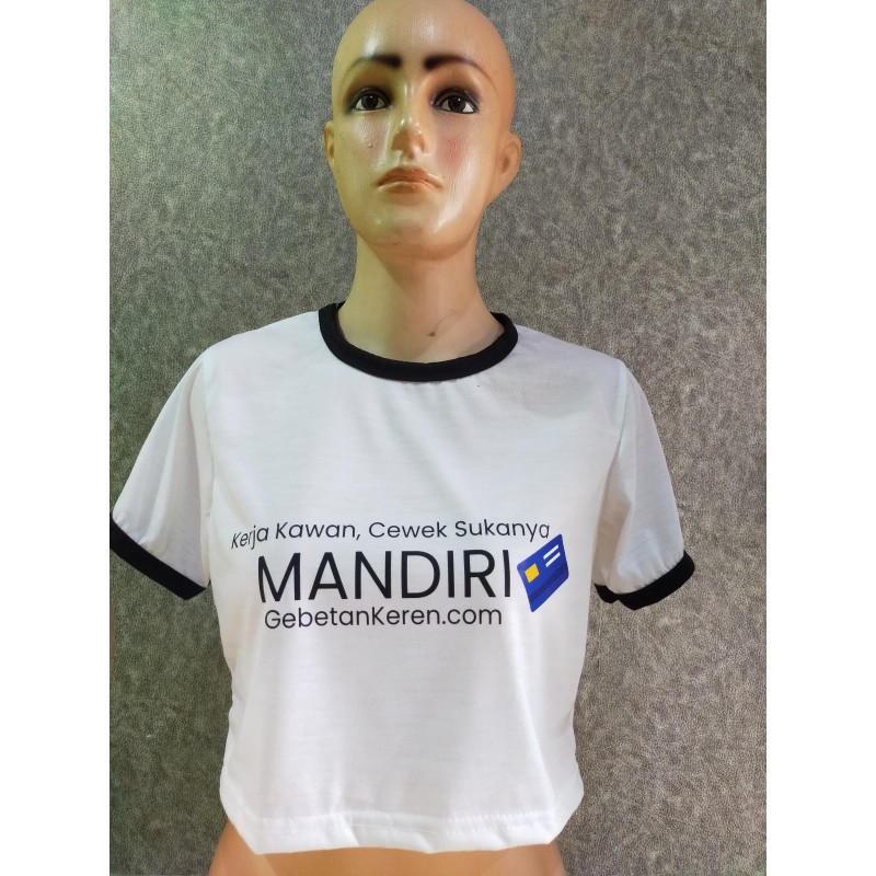Baju crop kerja kawan cewe sukanya mandiri putih (GKS Legok)