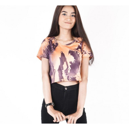 Crop tie dye shirt orange (GKS Legok)