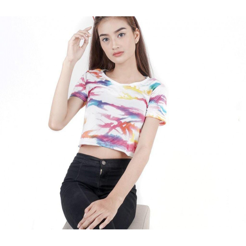 Crop tie dye shirt kuning (GKS Legok)