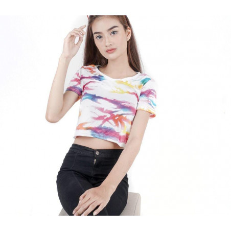 Crop tie dye shirt kuning (GKS Legok)