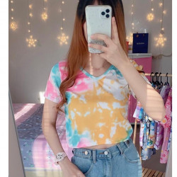 Crop tie dye shirt kanza...