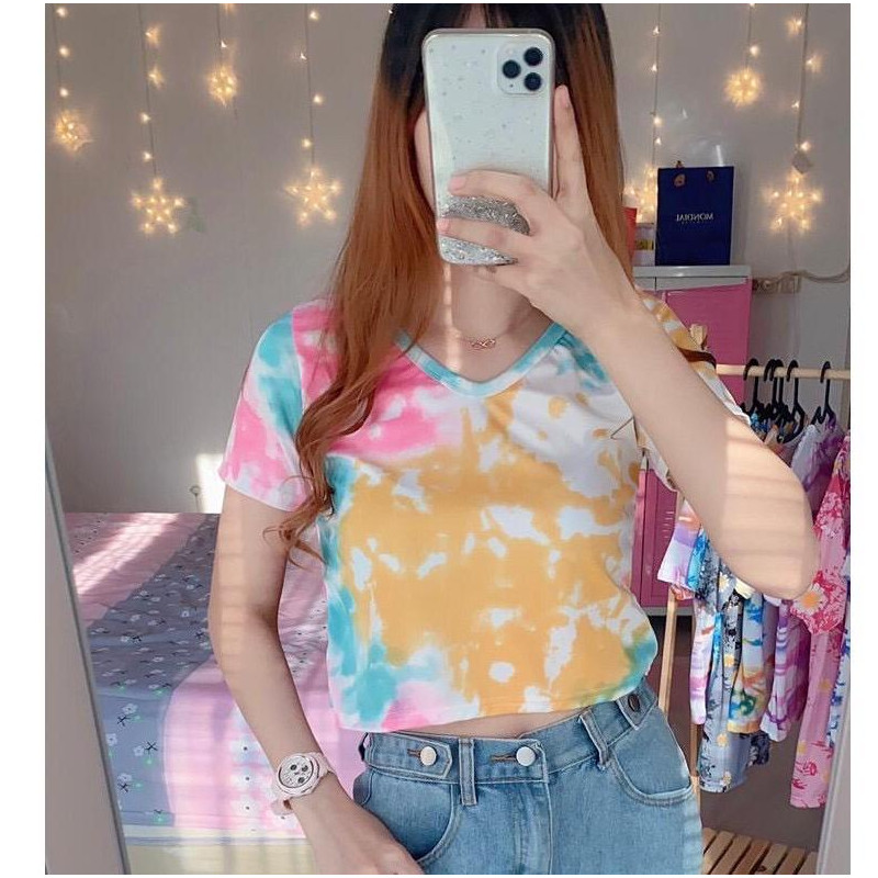 Crop tie dye shirt kanza (GKS Legok)