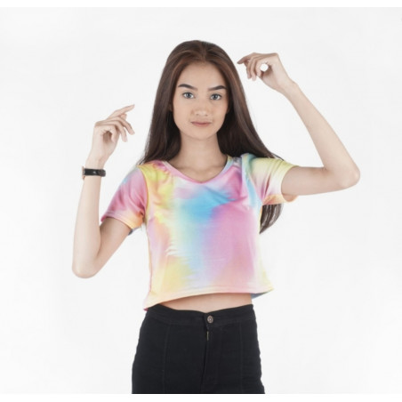 Crop tie dye shirt pink (GKS Legok)