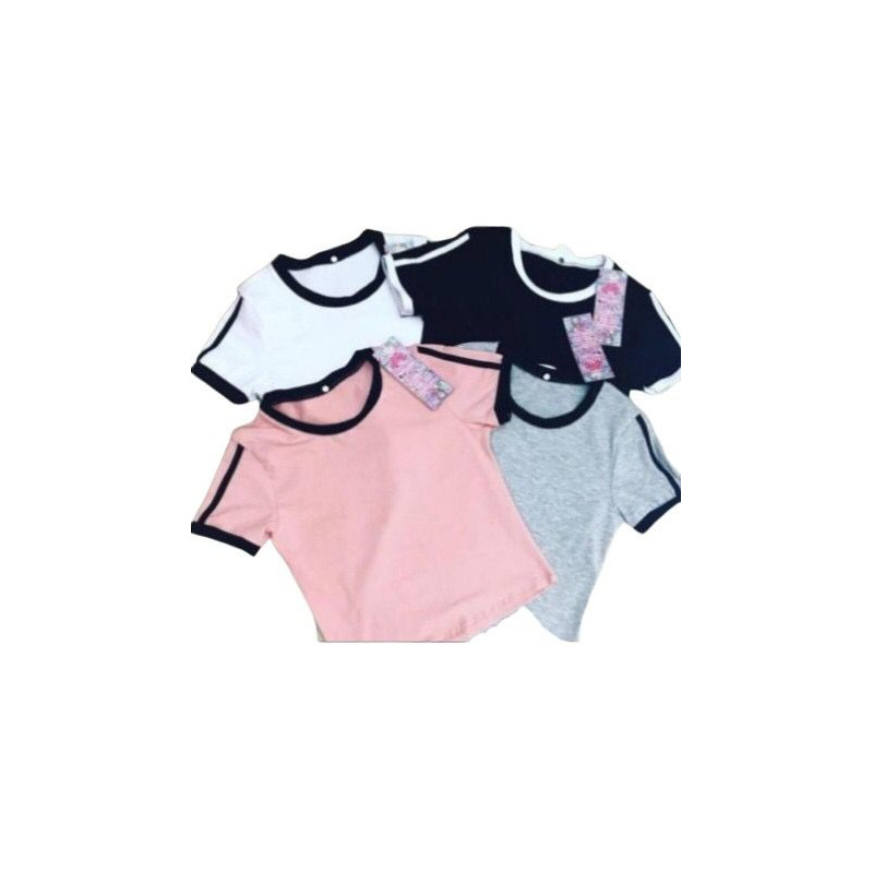 Kaos crop lingkar bulat putih (GKS legok)