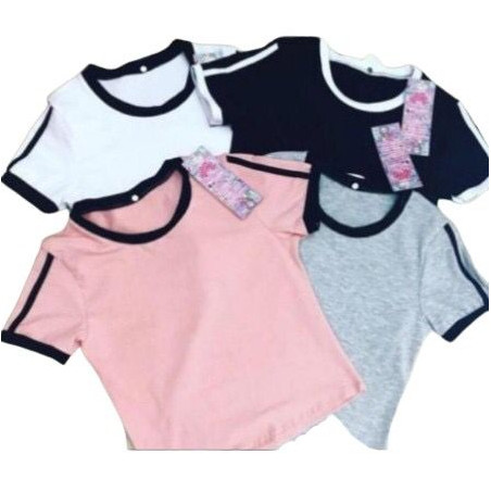 Kaos crop lingkar bulat putih (GKS legok)