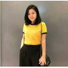 Kaos crop lingkar bulat kuning (GKS legok)