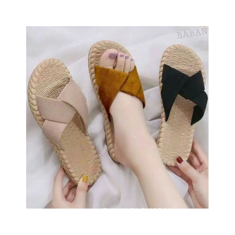 Sendal ethic silang hitam 39  (GKS Legok)